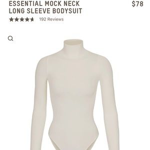 SKIMS essential mock neck bodysuit. New! Super flattering! Size L/XL, Color Bone